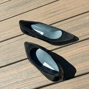 Bally Black Leather Suede Vintage Heels Size 8.5